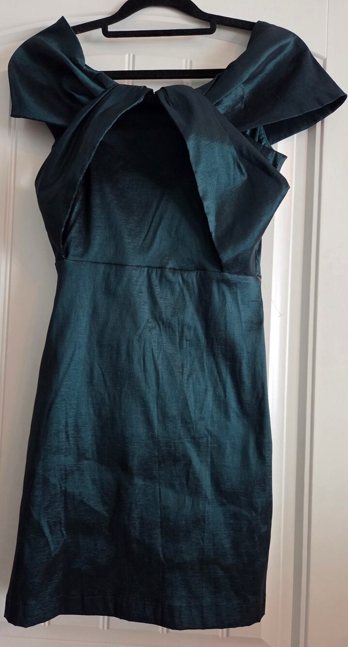 NWT Apricot Lane Frisco Emerald Green Off-The-Shoulder Mini Dress Small